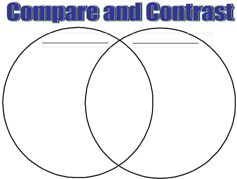 Printable Compare And Contrast Chart