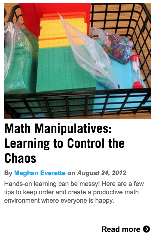 Manage Math Manipulatives and Centers Scholastic