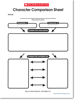 Character Comparison Sheet | Scholastic