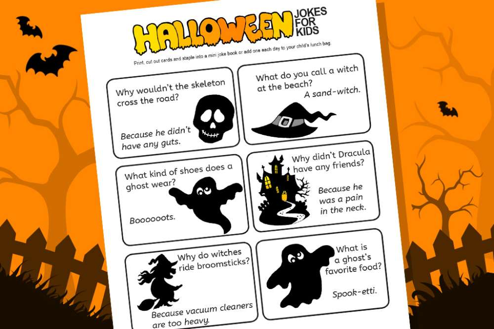 A Silly Halloween Jokes Printable for Reading and Giggling