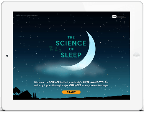 iPad showing Science of Sleep
