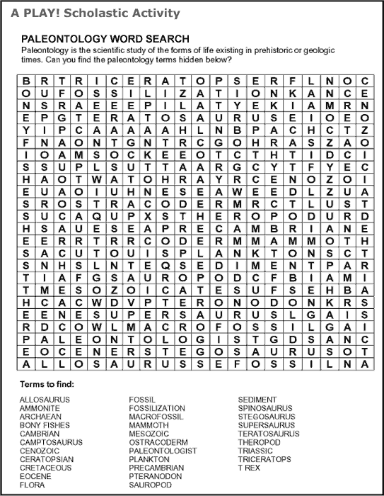 PLAY! Scholastic Printable Activity